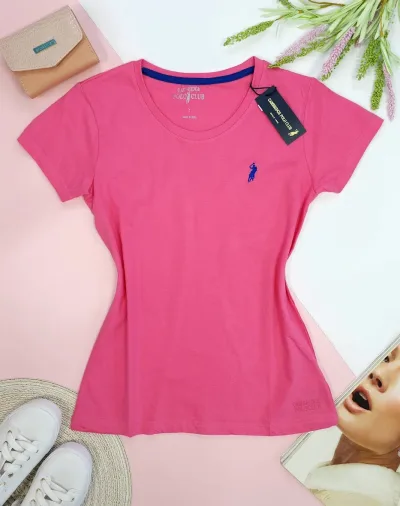 Camiseta Polo cambrige para dama color fucsia