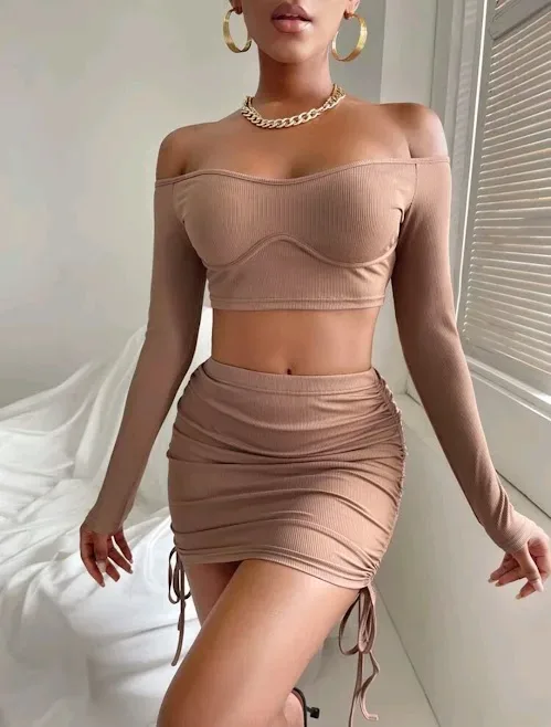 Conjunto para dama color café claro