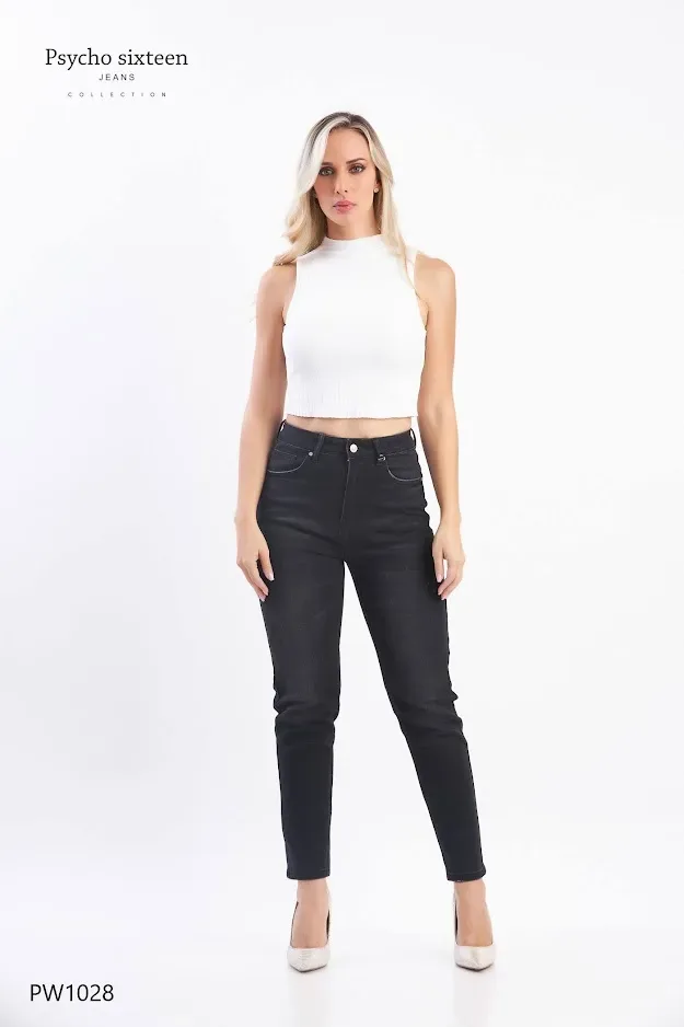 Jeans PSYCHO SIXTEEN para dama Mom jeans high rise PW1028