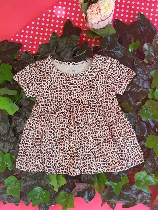 Blusa larga para niña diseño animal print