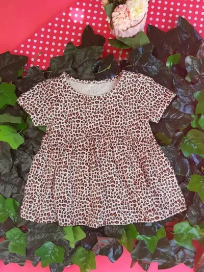 Blusa larga para niña diseño animal print