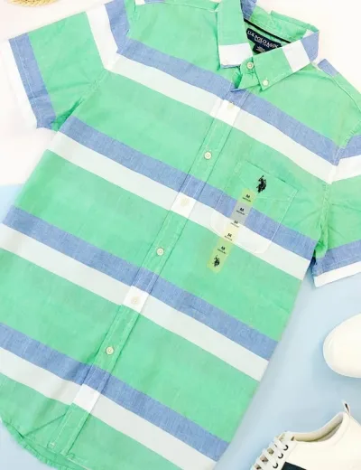 Camisa U.S. POLO ASSN para caballero diseño a rayas multicolor