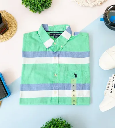 Camisa U.S. POLO ASSN para caballero diseño a rayas multicolor
