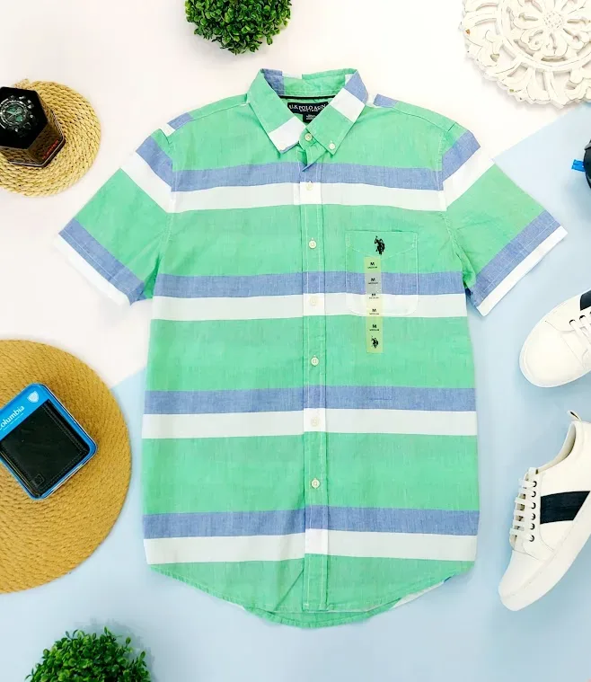 Camisa U.S. POLO ASSN para caballero diseño a rayas multicolor