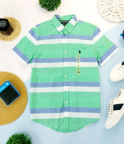 Camisa U.S. POLO ASSN para caballero diseño a rayas multicolor