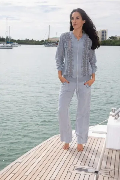 Pantalon Cotton Natural para dama color gris