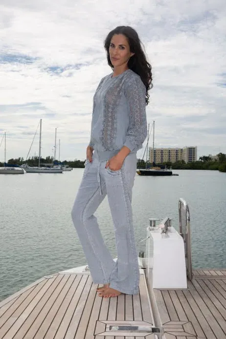Pantalon Cotton Natural para dama color gris
