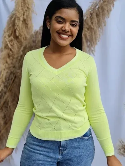 Suéter Tommy Hilfiger para dama color verde lima