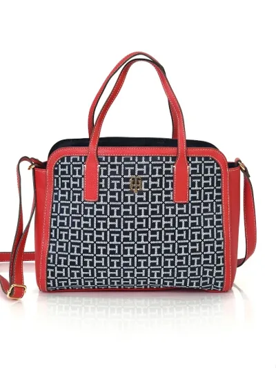 Bolso Tommy Hilfiger para dama color azul y rojo