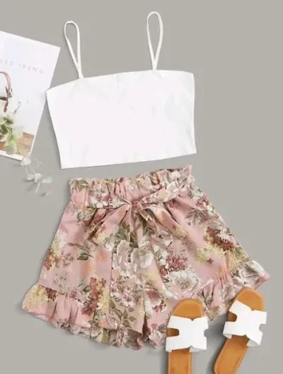 Conjunto para dama con diseño florar