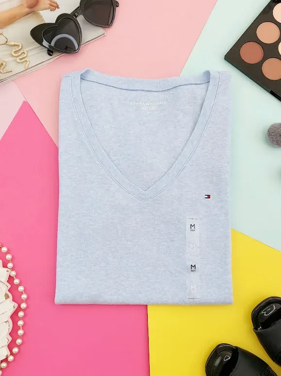 Blusa Tommy Hilfiger para dama color celeste
