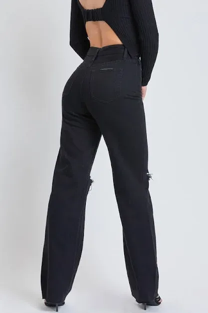 Jeans YMI Wide-Leg para dama color negro W2081