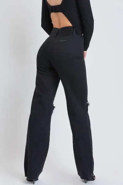 Jeans YMI Wide-Leg para dama color negro W2081