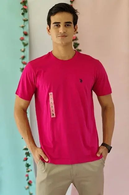 Camiseta Polo para caballero color fucsia