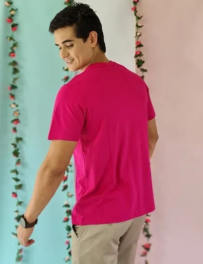 Camiseta Polo para caballero color fucsia
