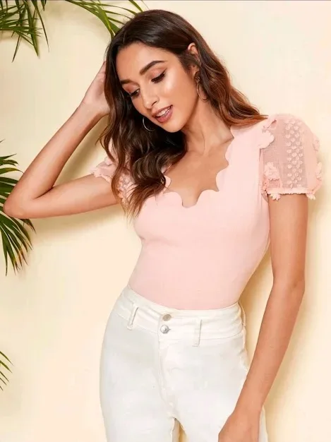 Blusa para dama color papaya pastel