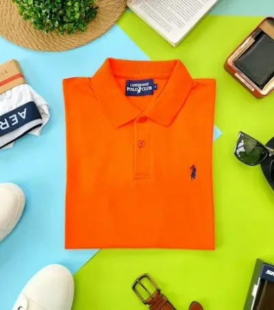 Camiseta Cambridge Polo Club para caballero color naranja PC-02537
