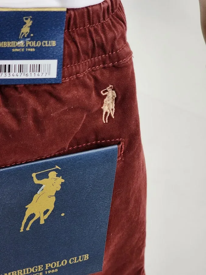 Short Cambridge Polo Club para niño color vino