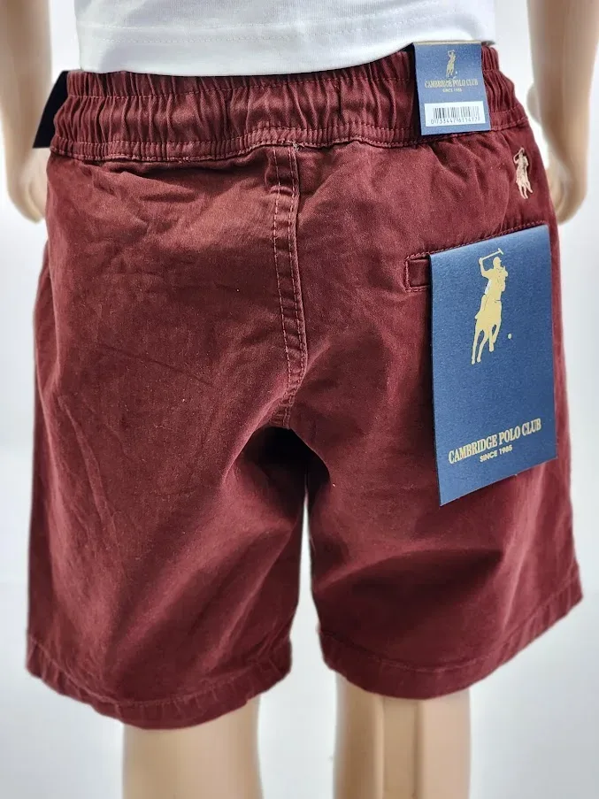 Short Cambridge Polo Club para niño color vino
