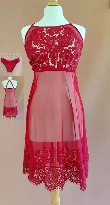 Lencería para dama color vino
