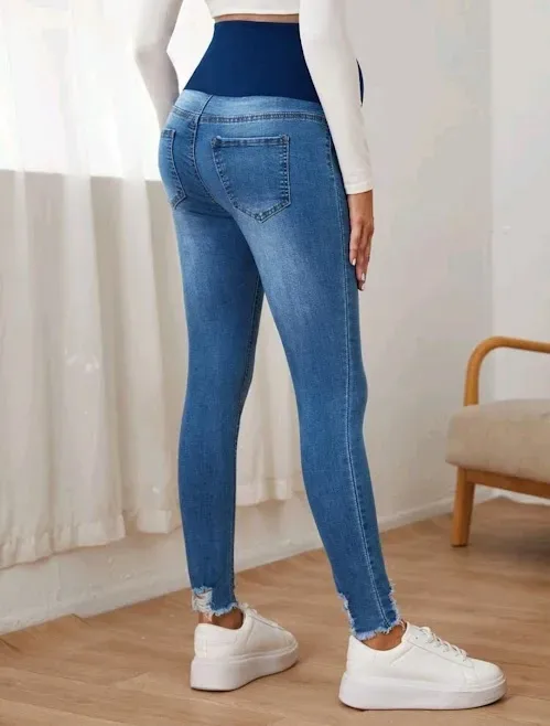 Jeans de maternidad para dama color Azul lavado