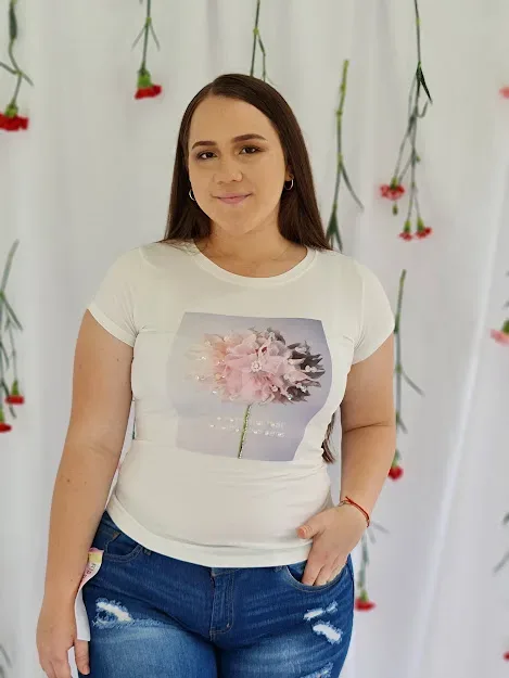 Camiseta Davida para dama color blanca