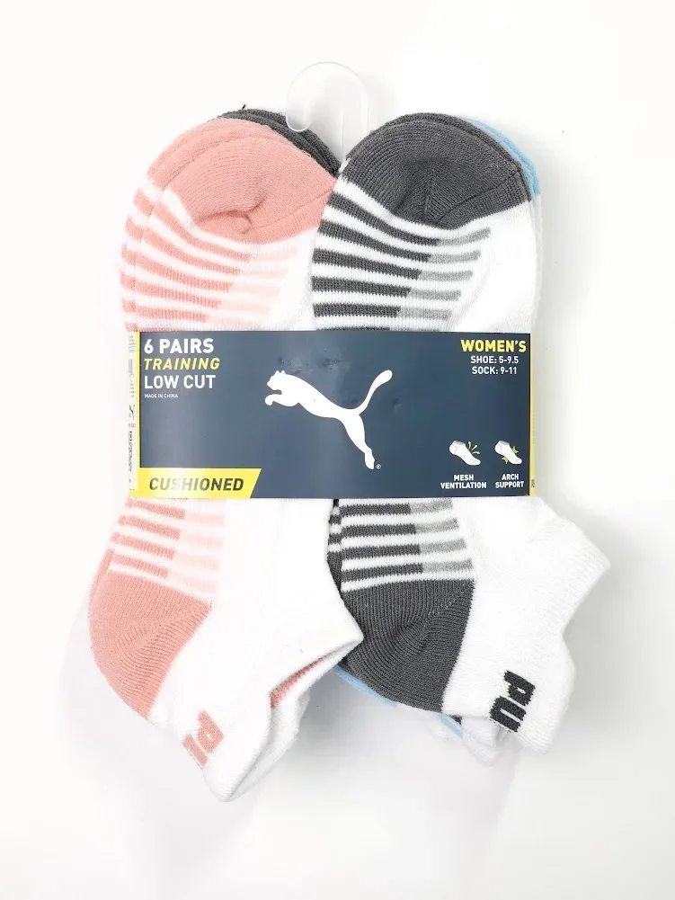 Set 6 pares de medias Puma para dama multicolor