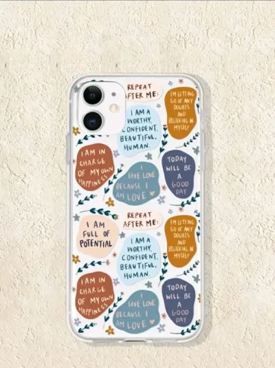 Estuche para iPhone 11 estampado de eslogan