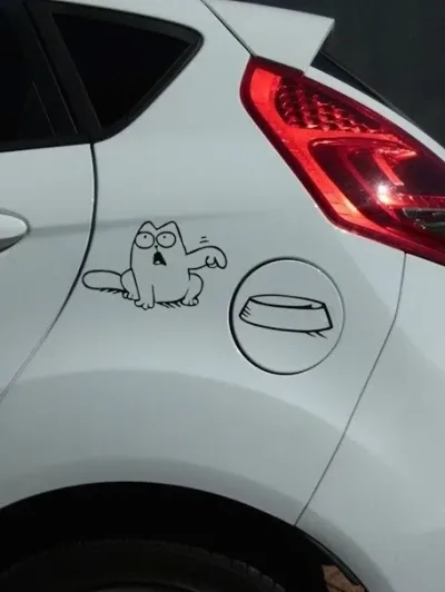 Adhesivo para coche con diseño de gato color negro