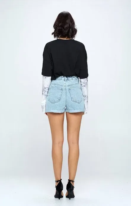 Short Blue Age  para dama