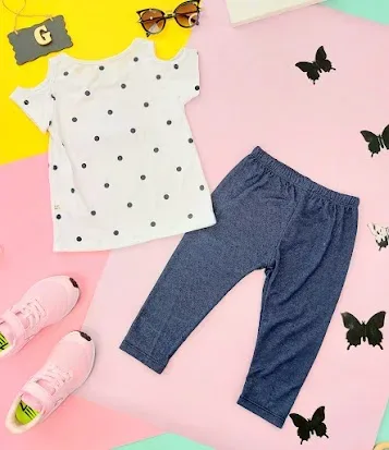 Conjunto para niña color blanco y azul 2280A