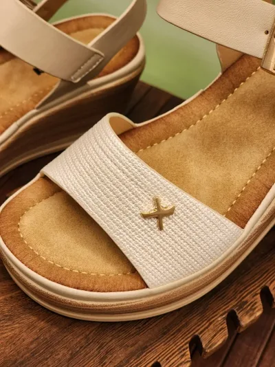 Sandalias sabata para dama karol-2505 beige