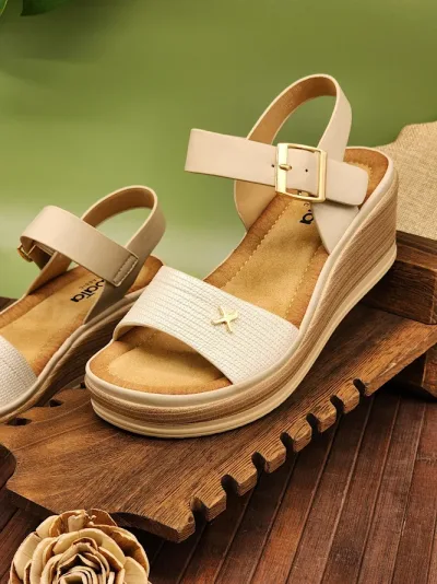 Sandalias sabata para dama karol-2505 beige
