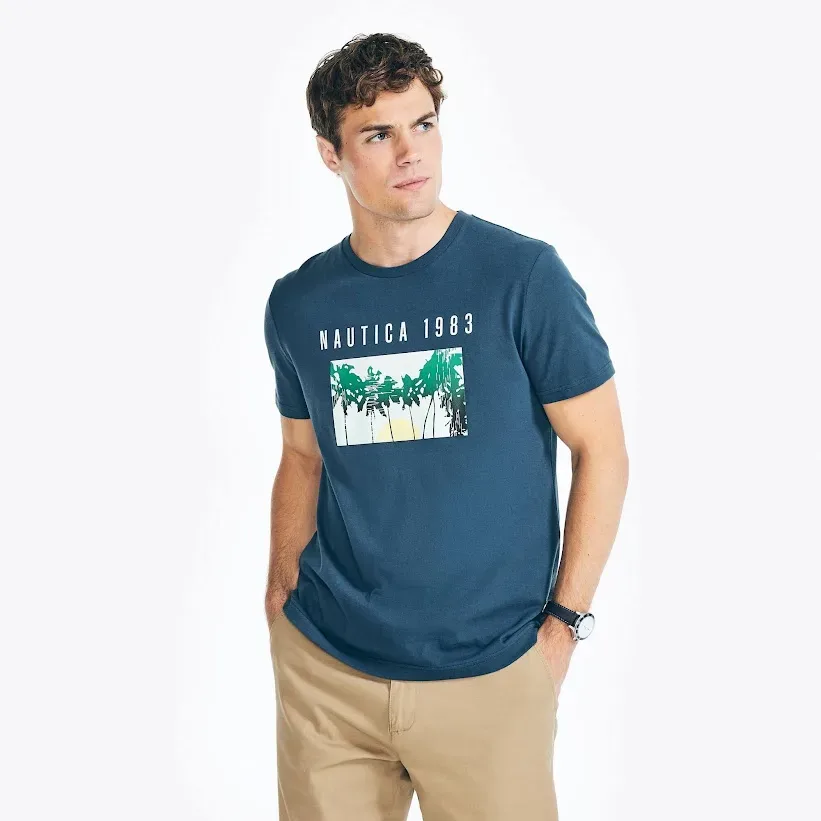 Camiseta Nautica para cabello color azul