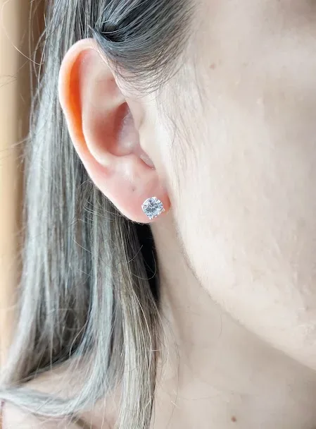 Par de aretes para dama plata 925 chispita mediana