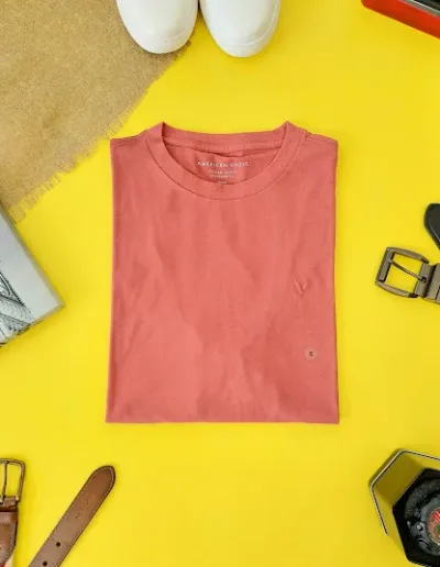 Camiseta American Eagle para caballero color terracota