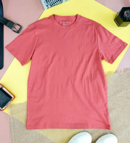 Camiseta American Eagle para caballero color terracota