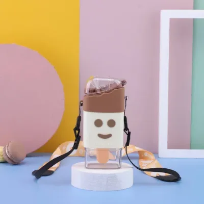Botella de plástico diseño de paleta de helado multicolor