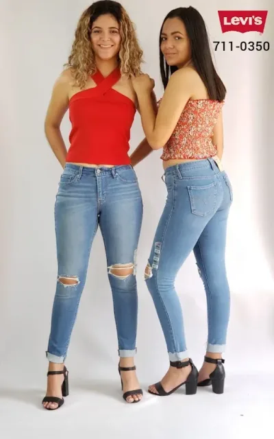 Jeans para dama Levis 711-0350 skinny color celeste