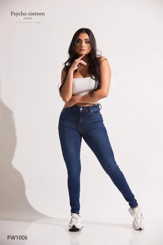 Jeans PSYCHO SIXTEEN para dama high rise, skinny PW1006