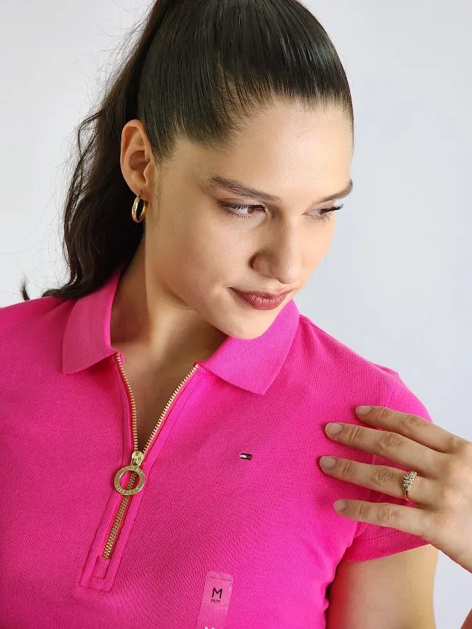 Camiseta Tommy Hilfiger para dama color fucsia