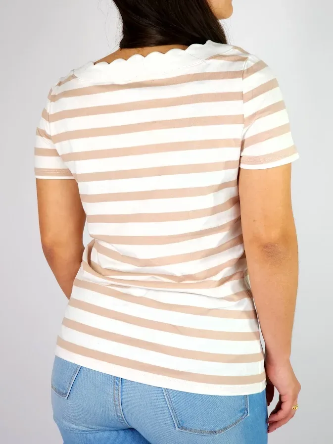 Camiseta Anne Klein Diseño a rayas