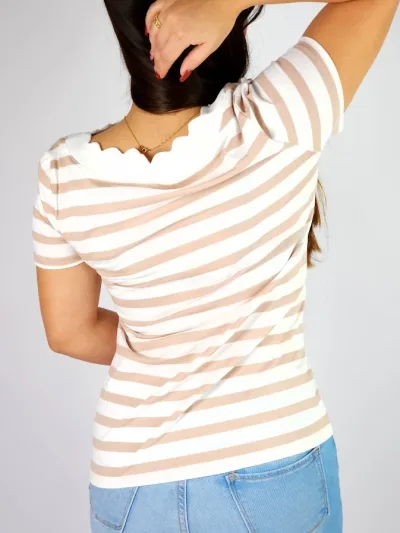 Camiseta Anne Klein Diseño a rayas