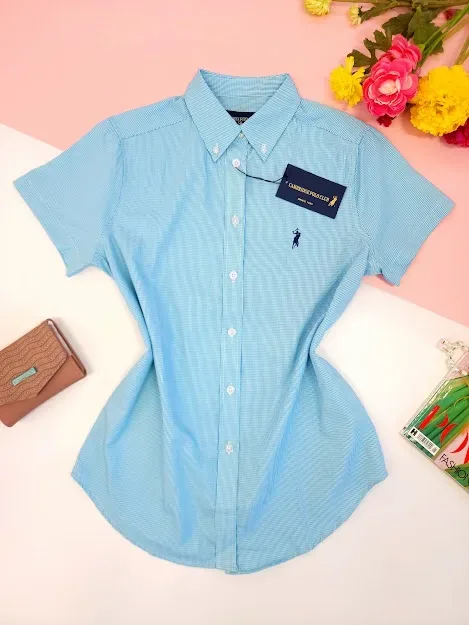 Camisa Cambrige Polo para dama de cuadros