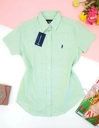 Camisa Cambrige Polo para dama de cuadros