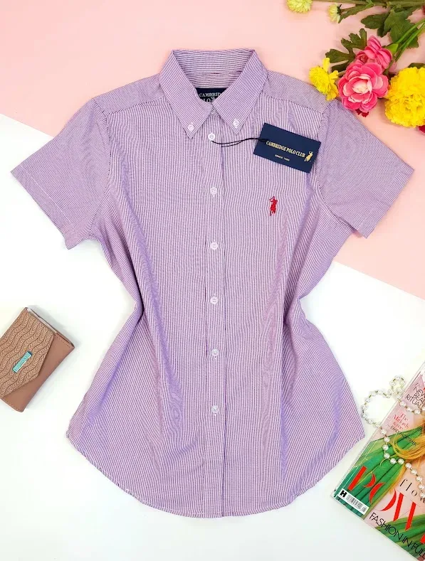 Camisa Cambrige Polo para dama de cuadros