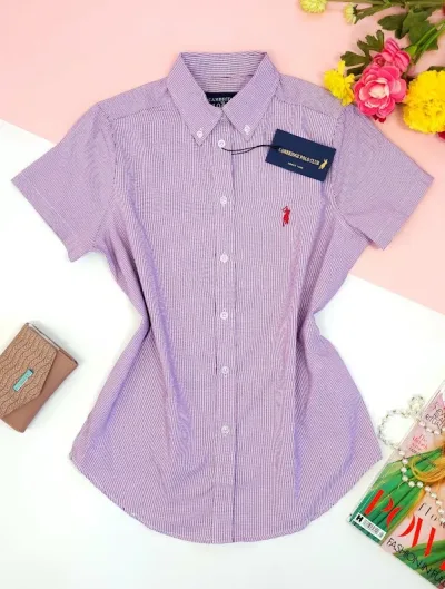 Camisa Cambrige Polo para dama de cuadros