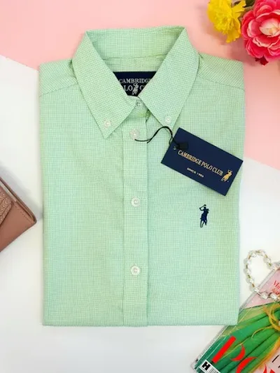 Camisa Cambrige Polo para dama de cuadros