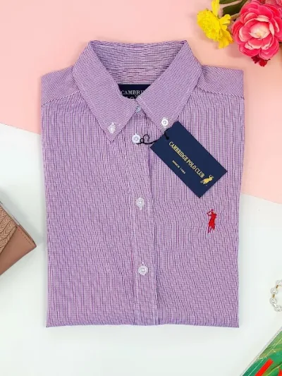 Camisa Cambrige Polo para dama de cuadros