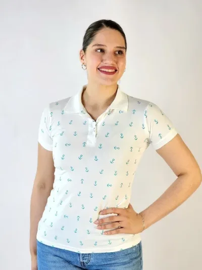 Camiseta Polo Cambrige Club para dama color blanco
